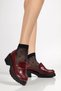 Zri̇n-K-706 Premium Burgundy Wrinkled Patent Leather Orthopedic High-Sole Loafer - 4