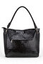 Black Crocodile Leather/patent Leather Women's Shoulder Bag Blm 052-1 - 3