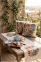 Floral Patterned Runner and Set of 2 Throw Pillow Covers – Raschel Fabric Digital Print Decorative Table Runner
