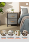 خزانة تخزين مقاس 30x40x53 سم مع درجين من القماش، وسطح من خشب MDF، وإطار حديدي ومقابض سهلة السحب - 5