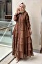 Front Buttoned Layered Burnout Evening Dress - 2