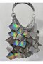 Baklava Shaped Hologram Pulsan 1St Quality Pearlescent Guipure Jewelry Writing Fabric Bandana Mesh Beanie Bag Decoration Sequin Plastic Sequin Beads -25 Grams 60-65 Pieces -Color: Metallic Gray -Size: 5.5 cm -3.5 cm - 4
