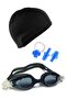Silicone Children's Swimming Cap and Lycra Swimming Cap Earplug Nose Clip Set Full Set - 2