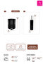 Cigo 2-Piece Bathroom Set Bathroom 6 Liter Steel Trash Can + Toilet Brush - Black - 2