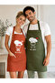 Kitchen Apron Set of 2 Stain-Proof Water Repellent Fabric Chef Apron with Dowry Pocket Khaki & Brick Color Apron - 2