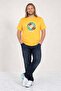 Large Size Men's Crew Neck T-Shirt Summer 23119 Yellow