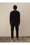 Men's Navy Blue Cotton Textured Regular Fit Long Sleeve T-Shirt - 3