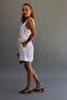 Women's Muslin Fringed Shorts Cross Crop Set - 3