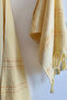 100% Cotton Peshtemal Hair Towel Set-Beach Towel Set-Yellow - 2