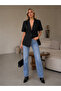 Luna Women's Black Short Sleeve Blazer Jacket with Buttons and Stylish Design