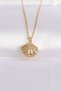 316L Steel Chain Gold Color Zircon Stone Pearl Detail Oyster Necklace