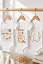 100% Cotton 3-Piece Short Sleeve Baby Bodysuit Set – Forest Animals, Sunshine Lettering and Goose Pattern Baby Bodysuit - 4