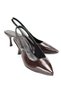 Magnolia Flexible Soft Non-Slip Sole (4/6 cm) Brown Patent Leather Open Elastic Women's Heeled Shoes - 2