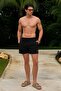 Men's Swim Shorts 7213 - Black, Side Pocket