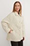 Baklava Pattern Quilted Oversized Button Coat - 6