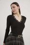 Armalife 1705 v neck Lace detailed Stretchy women's bodysuit - 2