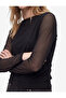 Slim Fit High Neck Sleeveless Tulle Detailed Blouse - 4
