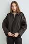 Zippered Oversized Denim Jacket - 6