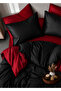 100% Cotton Satin Double-Sided Design Black Red Double Duvet Cover Set (83 Thread-125 Gsm)