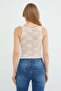 Transparent Covered Blouse with Lace on the Back - 7