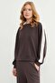 Crew Neck Modal Sweatshirt with Stripe on the Sleeve - 6