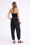 4307 Women's Elastic Waist Carrot Leg Shalwar Trousers Black - 6