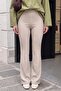 Flared Scuba Trousers - Stone - 2