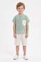 Striped Muslin Fabric Boys' 2-Piece Set - 2