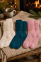 Original Women's 3-Pair Premium Thick Drawstring Slouchy Long Socks Soft Textured Cotton Terry Sole Boot Socks Compatible with Aerobics Knee-Length Dust Socks Home Sleep Warm Winter Socks Set - 3-Pack