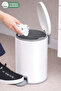 Cigo 3 Lt Bathroom Kitchen Office Steel Trash Can - Matte White - 2