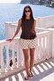 Zero Sleeve Blouse with Belted Waist Brown - 2