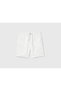 Men's Cream Lace-Up Linen Bermuda Shorts Cream - 6