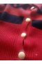 Girl's Striped Gold Buttoned Knitwear Cardigan Pocket Trousers Set of 2 - 5