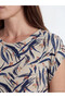 Original Oval Neckline Patterned A-Line Dress - 5