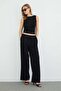 Lace-Up Palazzo Trousers with Elastic Waist - 5