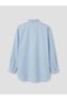 Blue Hakim Yaka Poplin Women's Shirt Tunic - 2