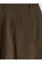 Trendlucky Wide Leg Pleated Women's Fabric Pants with a Difference in Color - 6