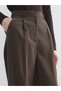 Trendlucky Wide Leg Pleated Women's Fabric Pants with a Difference in Color - 3