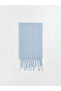 Alita City Lcw Accessories Blue Knitwear Plain Women's Scarf with a Difference - 2