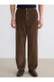 Brown Standard Fit Men's Velvet Trousers - 2