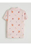 Lcw Kids Ecru Shirt Collar Patterned Girls' Shorts Pajama Set - 4