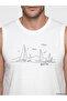 Original Oval Collar Printed Men's Sleeveless T-Shirt - 4