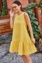 Women's Yellow Sleeveless Skirt Ruffled Striped Dress ARM-19Y001101 - 3