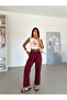 Leather Belted Tracksuit - Burgundy - 2