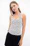 Halter Neck Polka Dot Slim Fit Blouse - 2