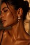 Women's Gold Golden Butterfly Zircon Stone Butterfly Dangle Style Earrings
