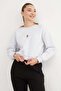 3 Thread Teddy Bear Embroidered Crew Neck Sweatshirt - 2