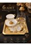 6 Pieces Gold Color Metal Square Presentation Tray 22cm - 2