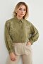 Geometric Embroidered Loose Shirt - 6