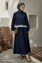 Jacket with Laces Dark Blue Denim Set - 5